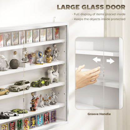 Vitrine murale 5 tablettes avec 2 portes en verre
