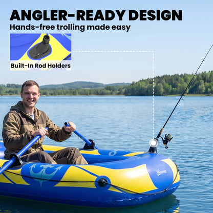 Kayak gonflable 2 personnes avec support de canne