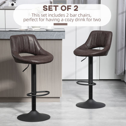 Ensemble de 2 tabourets de bar pivotants ajustables