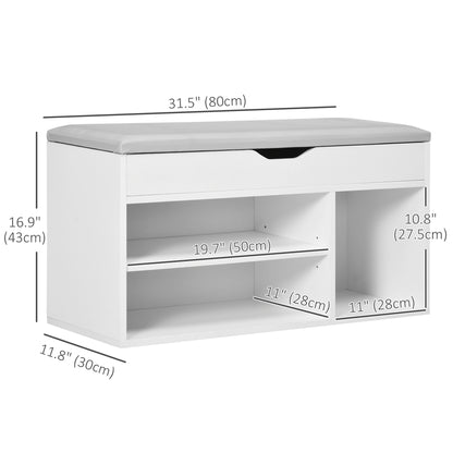 Banc de rangement chaussures avec coussin rembourré