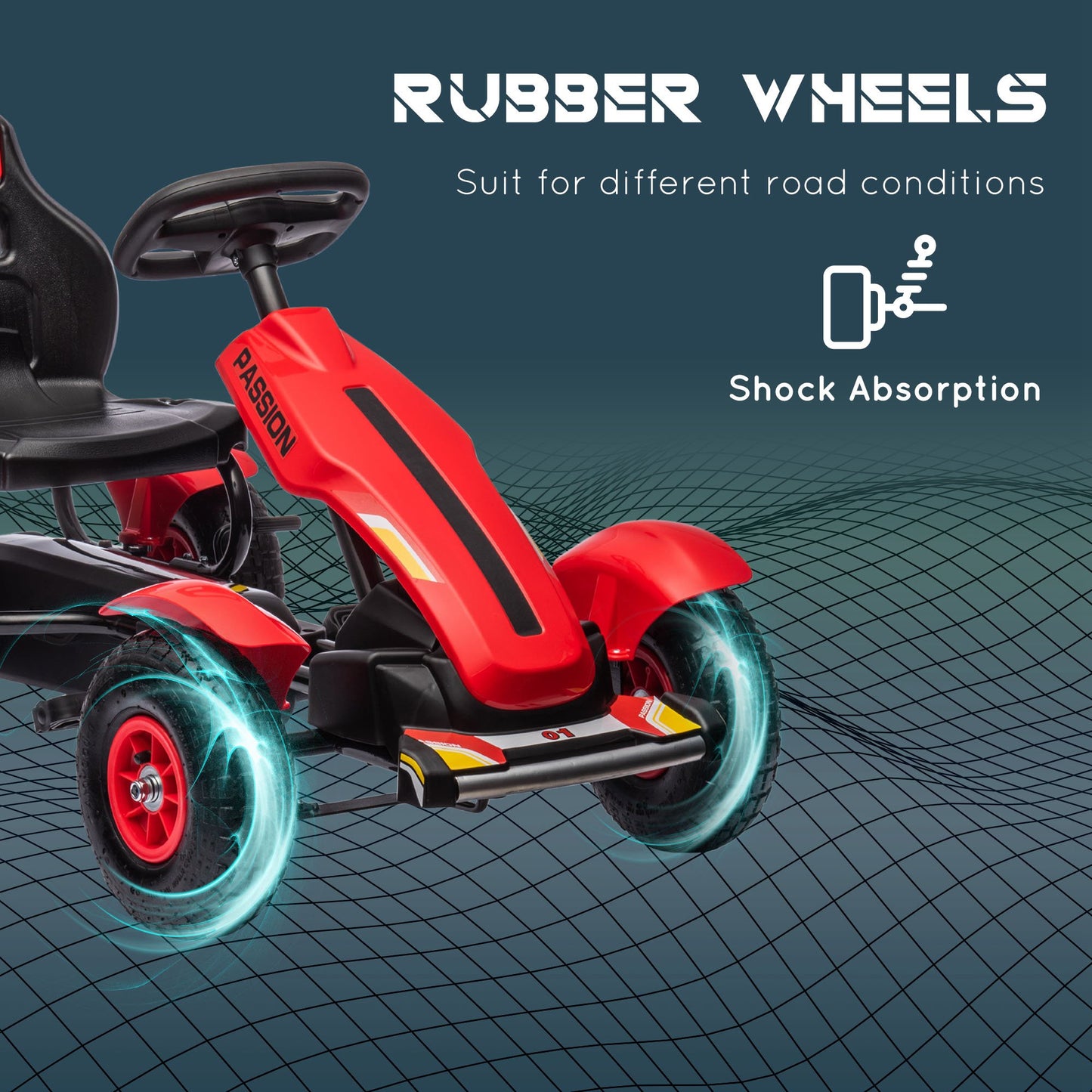 Kart à pédales pour enfants avec freins