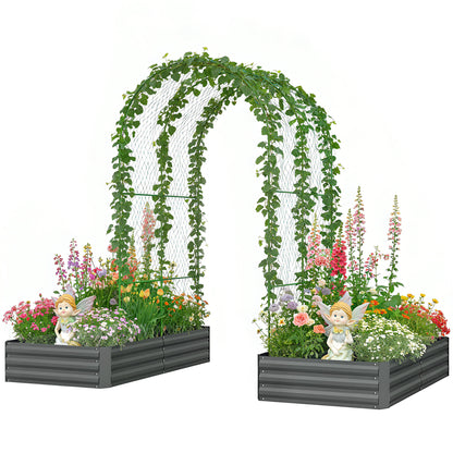 Jardinière surélevée en acier avec treillis en arche