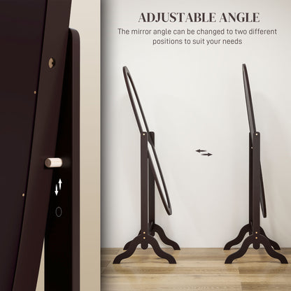 Miroir sur pied ovale pleine longueur à angle réglable