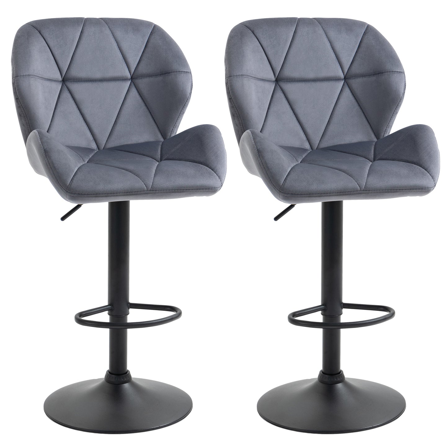 Tabourets de bar ajustables tissu ensemble de 2