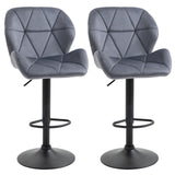 Tabourets de bar ajustables tissu ensemble de 2