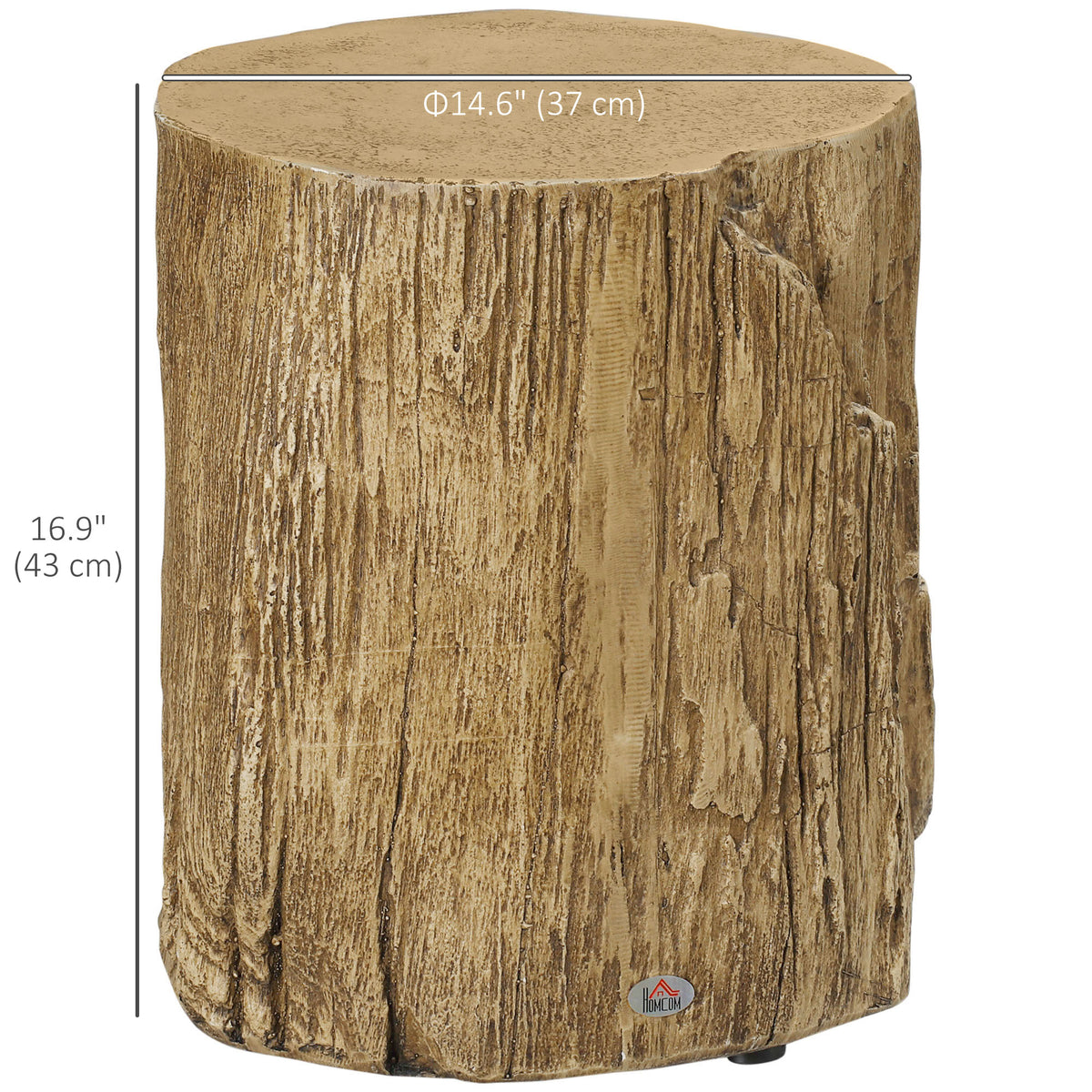 Table d'appoint tronc d'arbre effet béton