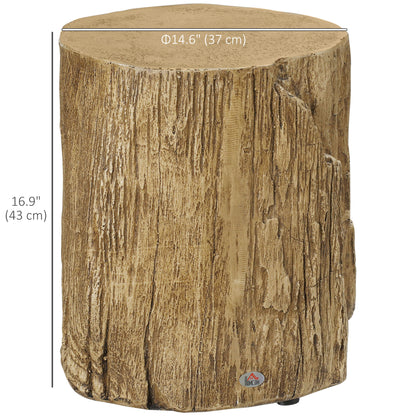 Table d'appoint tronc d'arbre effet béton