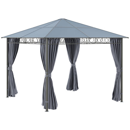 Gazebo patio toit polycarbonate cadre aluminium