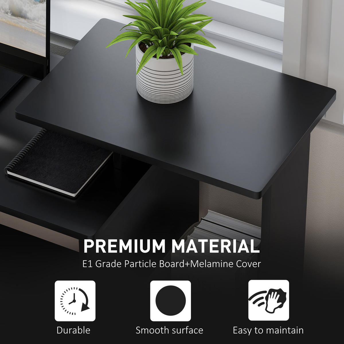 Bureau d'ordinateur avec tiroir et tablette pour clavier