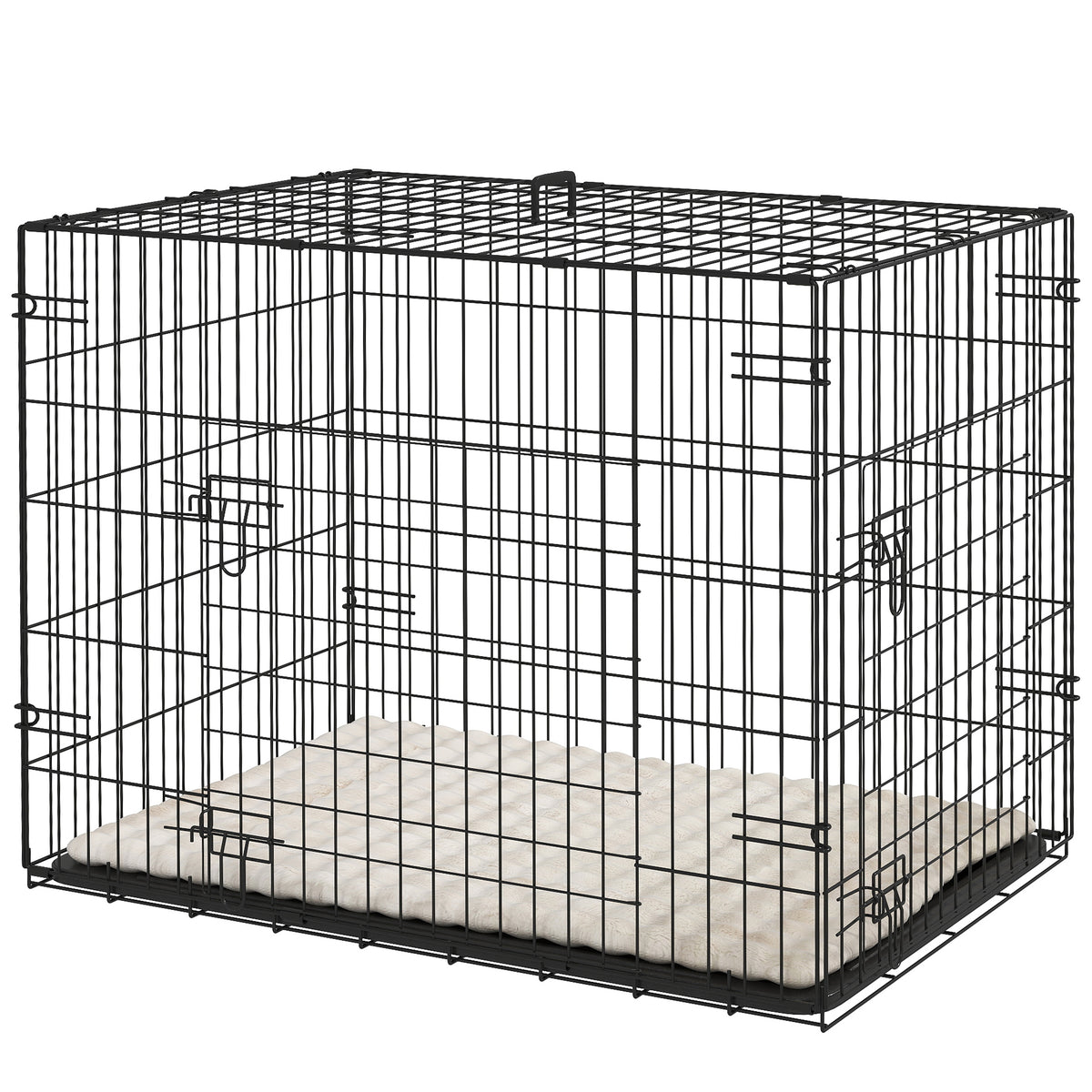 Cage pour chien pliante en métal avec coussin