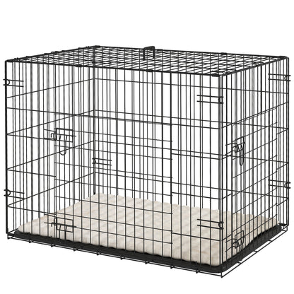 Cage pour chien pliante en métal avec coussin