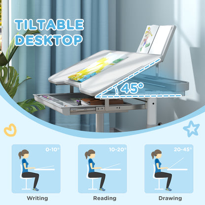 Ensemble bureau et chaise réglables pour enfants — Lot de 2