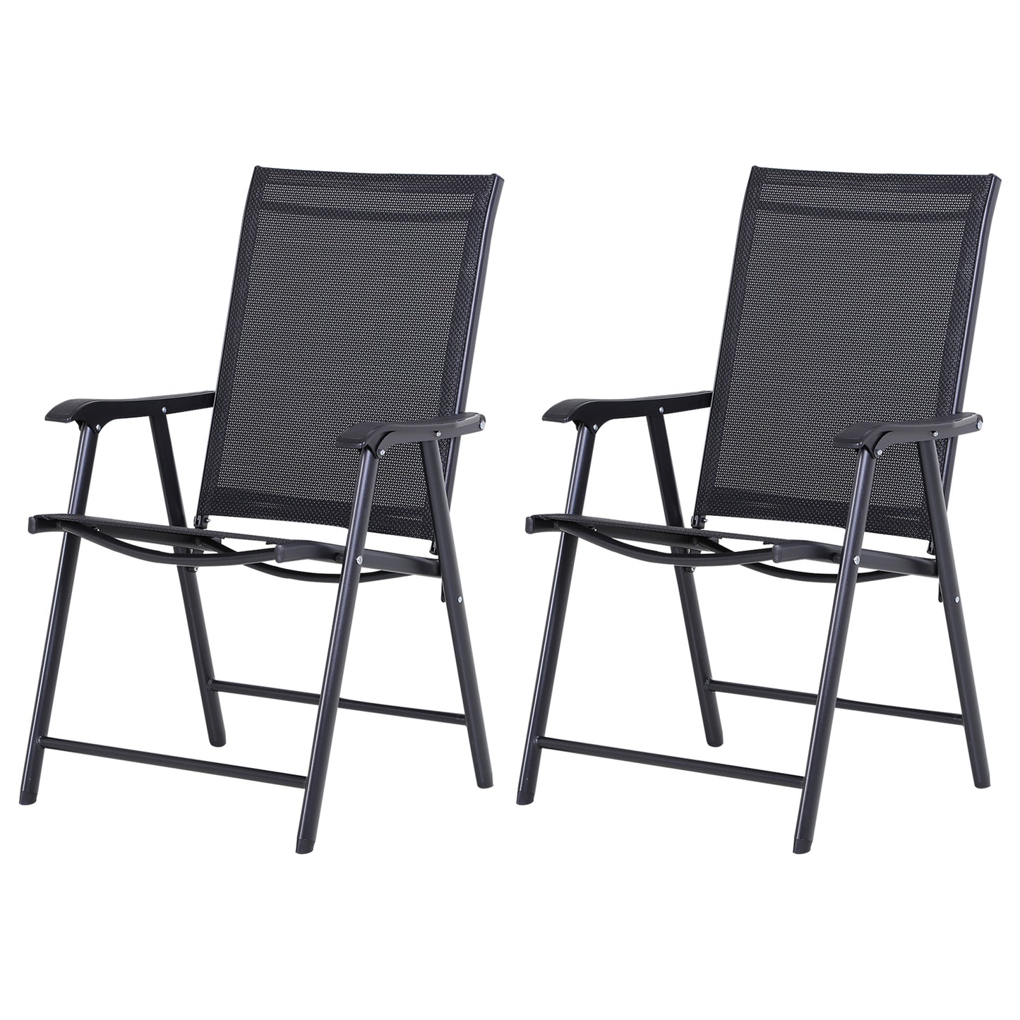 Chaises pliantes de patio avec accoudoirs lot de 2