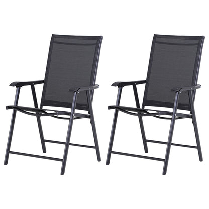 Chaises pliantes de patio avec accoudoirs lot de 2