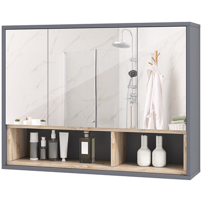 Armoire de toilette murale avec miroir et étagères