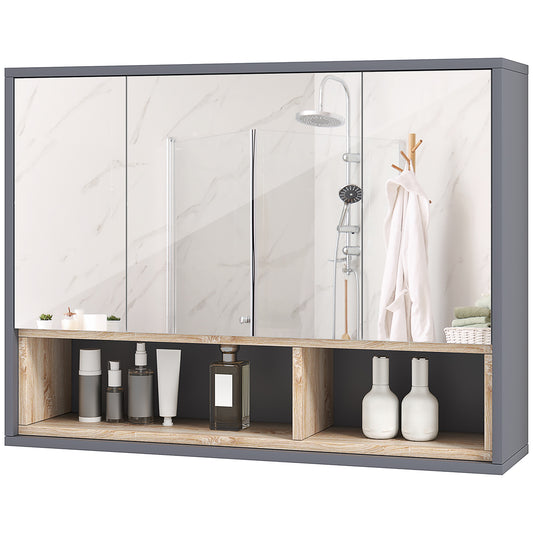Armoire de toilette murale avec miroir et étagères