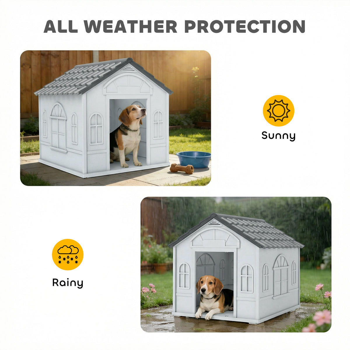 Niche pour chien 66 cm — grise