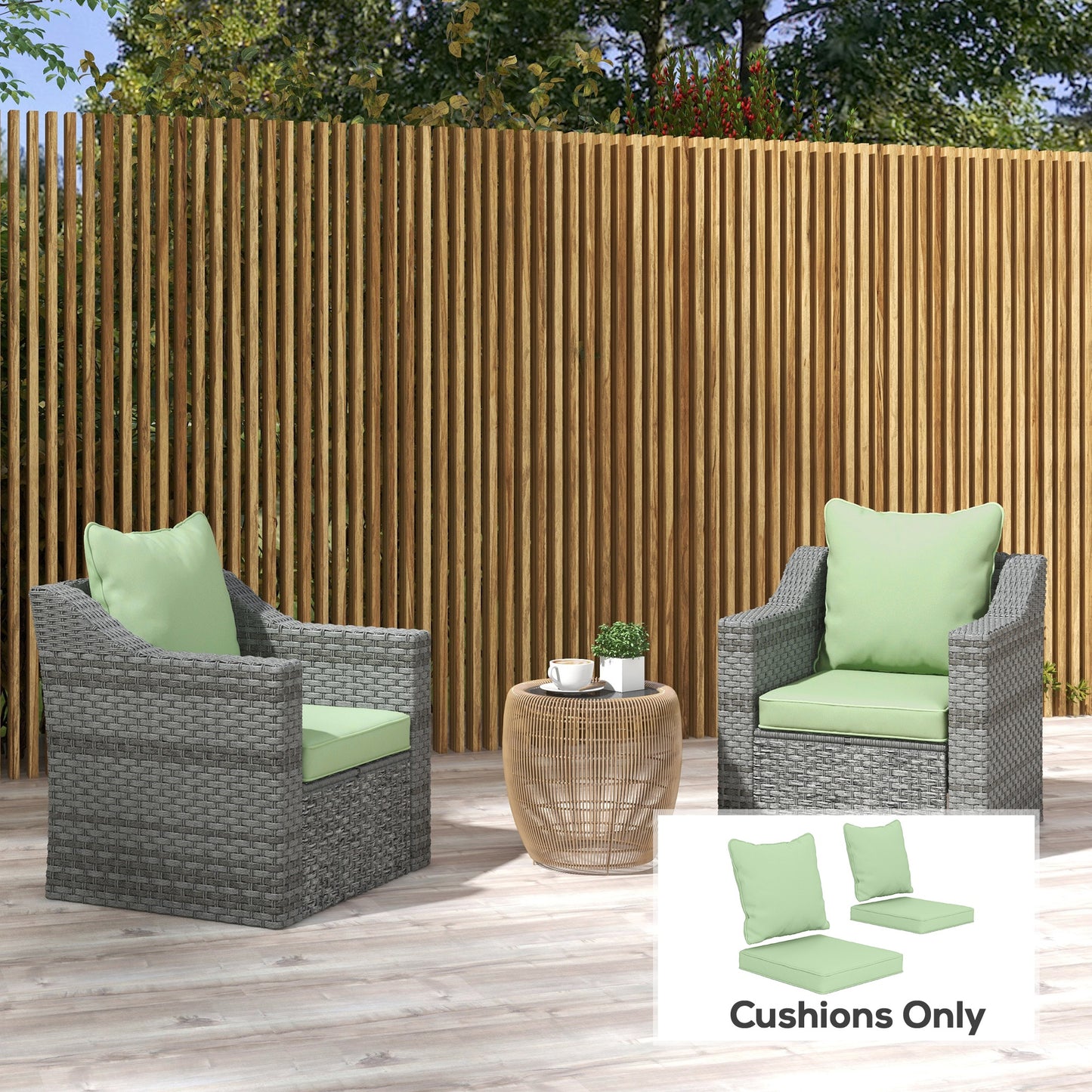 Coussins de chaise de patio ensemble de 2