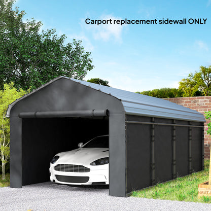 Ensemble de toiles latérales pour carport 3 x 4,6 m