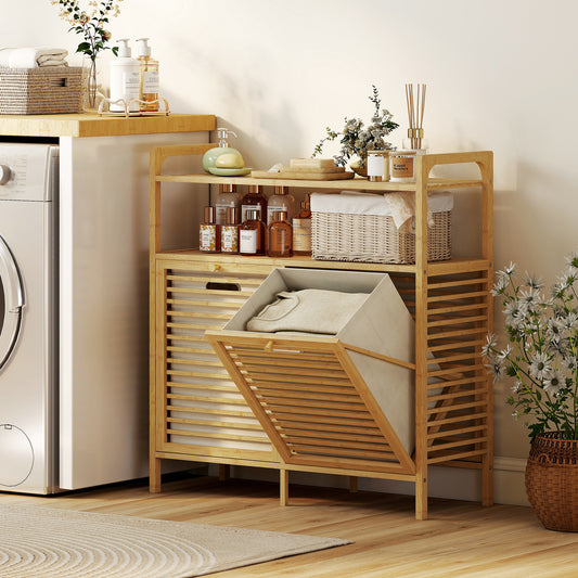 Meuble à linge basculant en bambou
