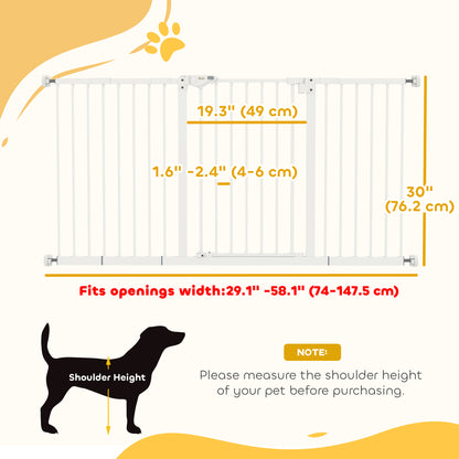 Barrière pour animaux ajustable 29-58 po avec porte