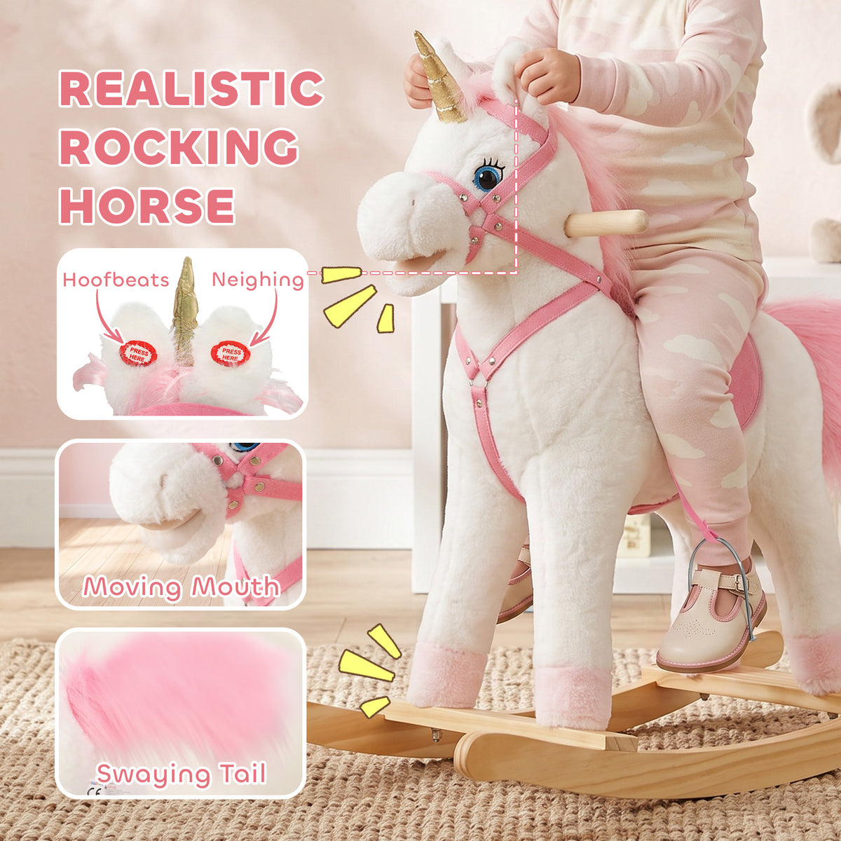 Cheval à bascule licorne pour bébé