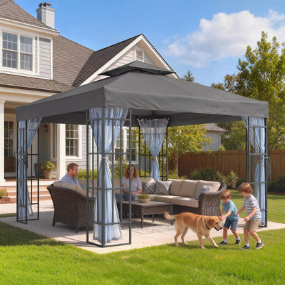 Gazébo de jardin 10x10 pieds avec moustiquaire