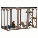 Enclos extérieur pour chat multi-niveaux 180 cm