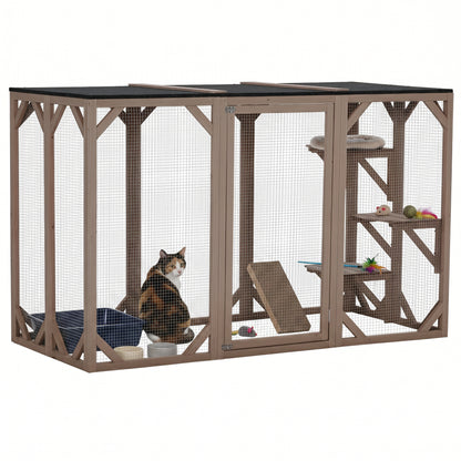 Enclos extérieur pour chat multi-niveaux 180 cm