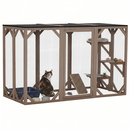 Enclos extérieur pour chat multi-niveaux 180 cm