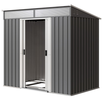 Cabanon de rangement 2 m² acier galvanisé portes coulissantes