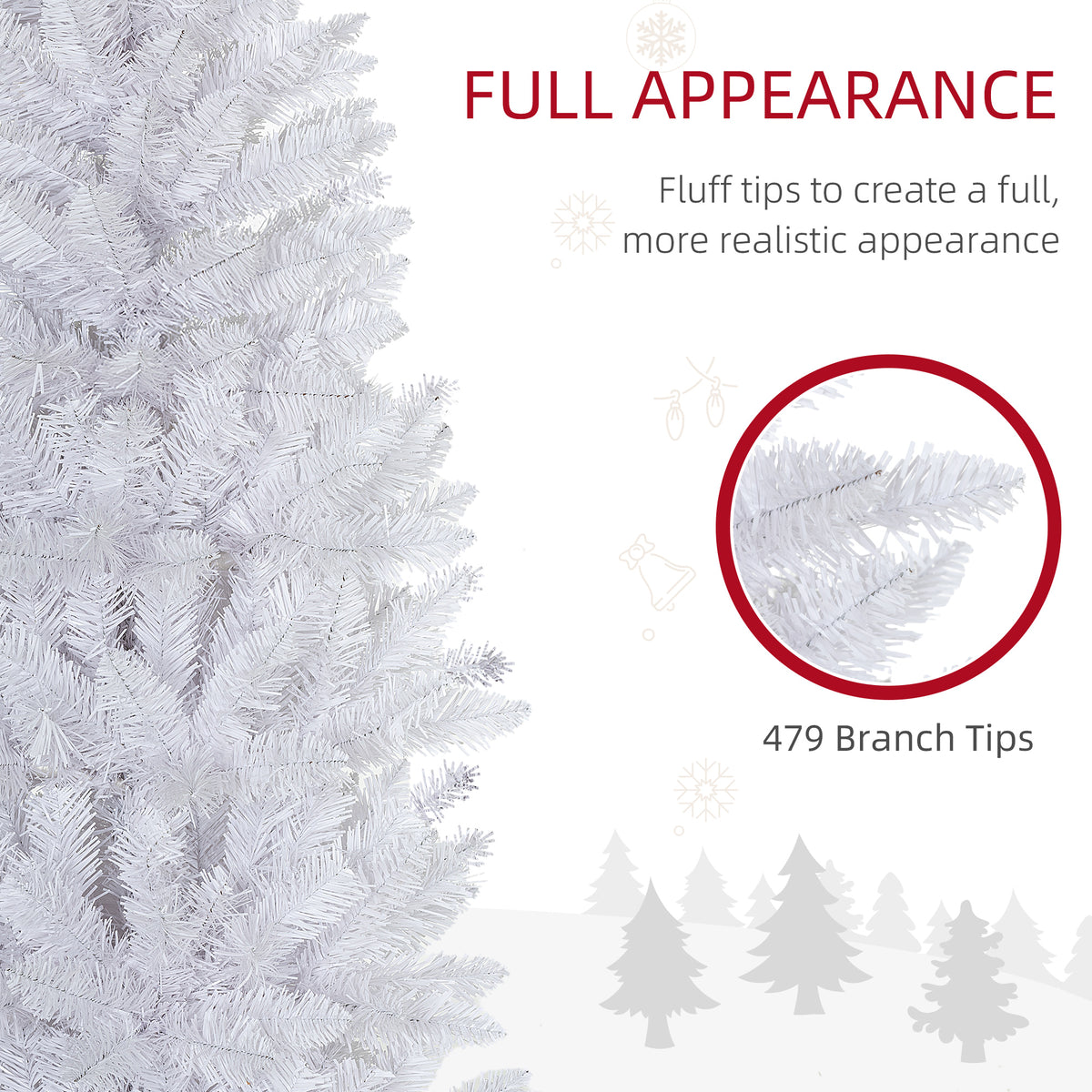 Sapin Noël Artificiel Mince 6 pi — Vert