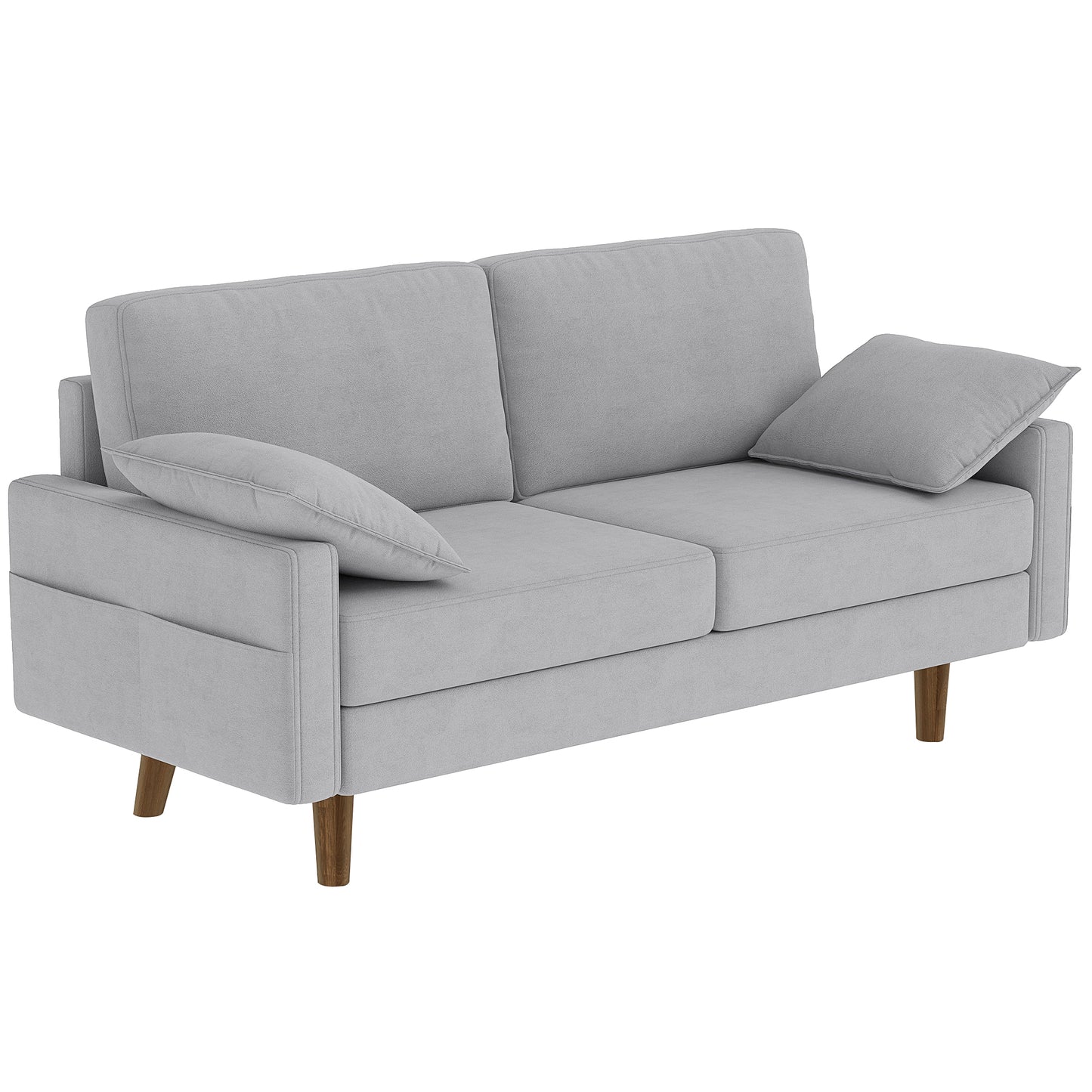 Canapé 3 places velours avec ressorts et coussins
