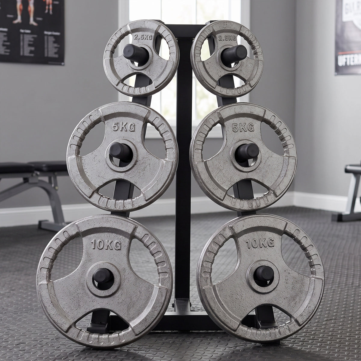 Ensemble de disques de musculation poignées — Lot de 6