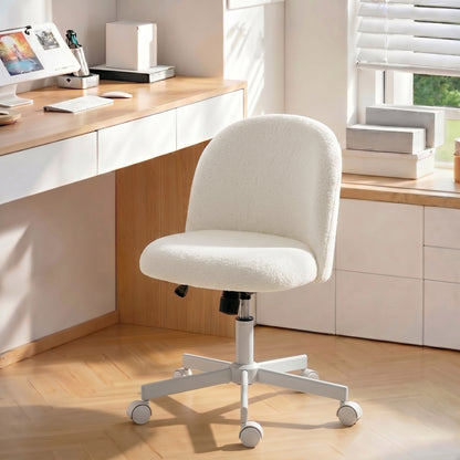 Chaise de bureau pivotante en sherpa