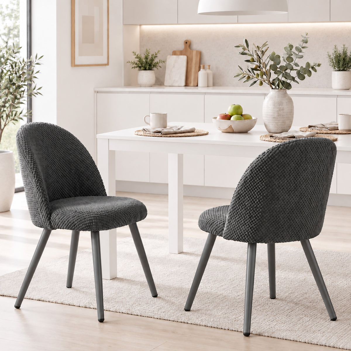 Chaises de salle à manger velours ensemble de 2