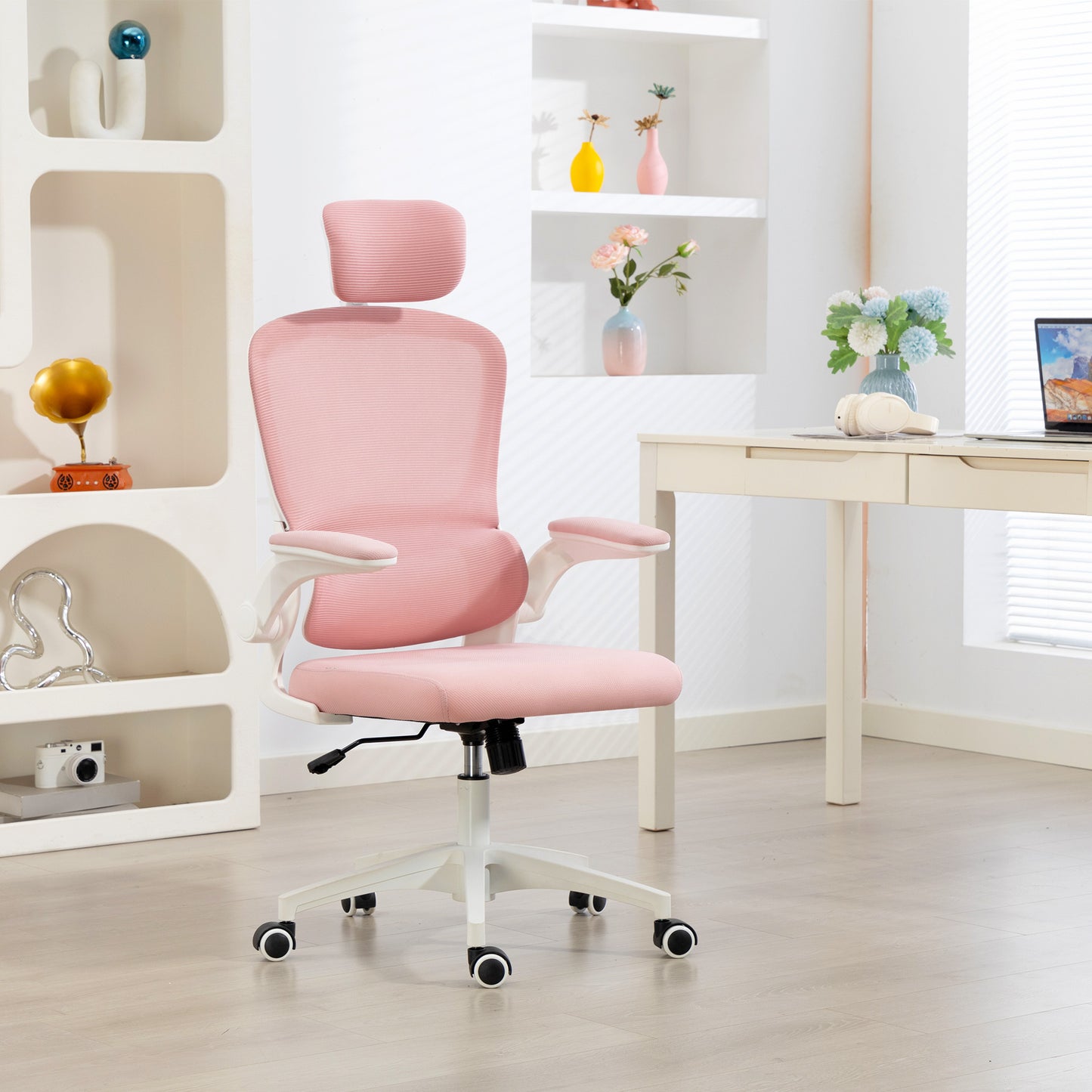 Chaise bureau ergonomique dossier haut appui-tête rotatif