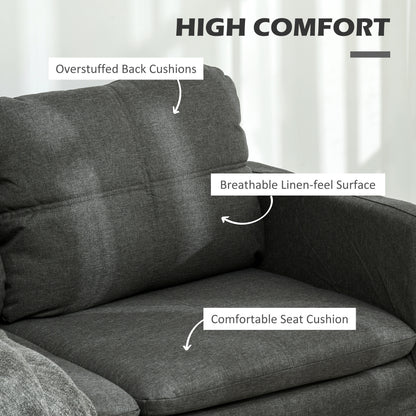 Canapé 2 places compact avec pieds en acier — foncé