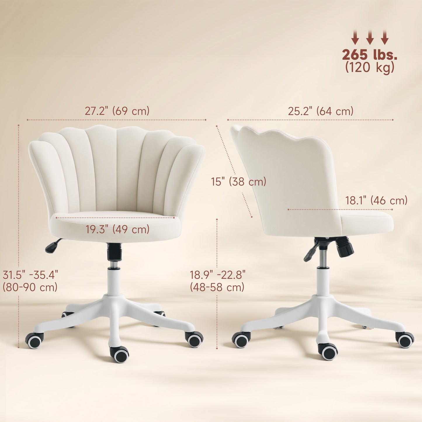 Chaise de bureau sans accoudoirs pivotante hauteur ajustable