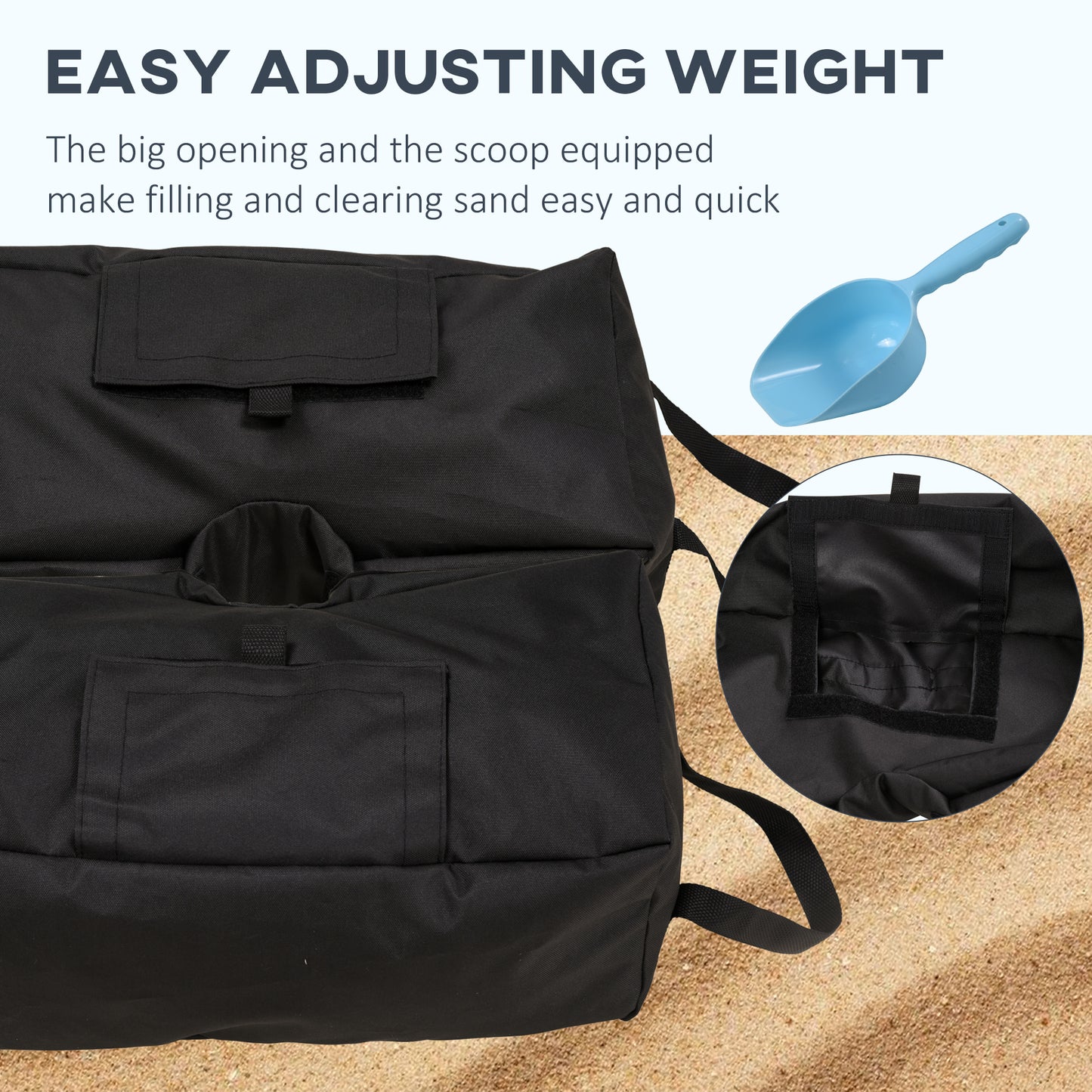 Sacs lestés pour parasol de patio, lot de 2