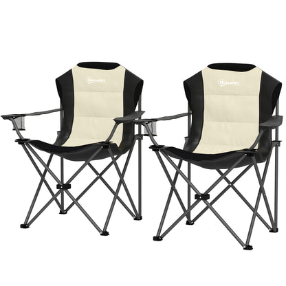 Chaises de camping pliantes dossier haut avec porte-gobelet