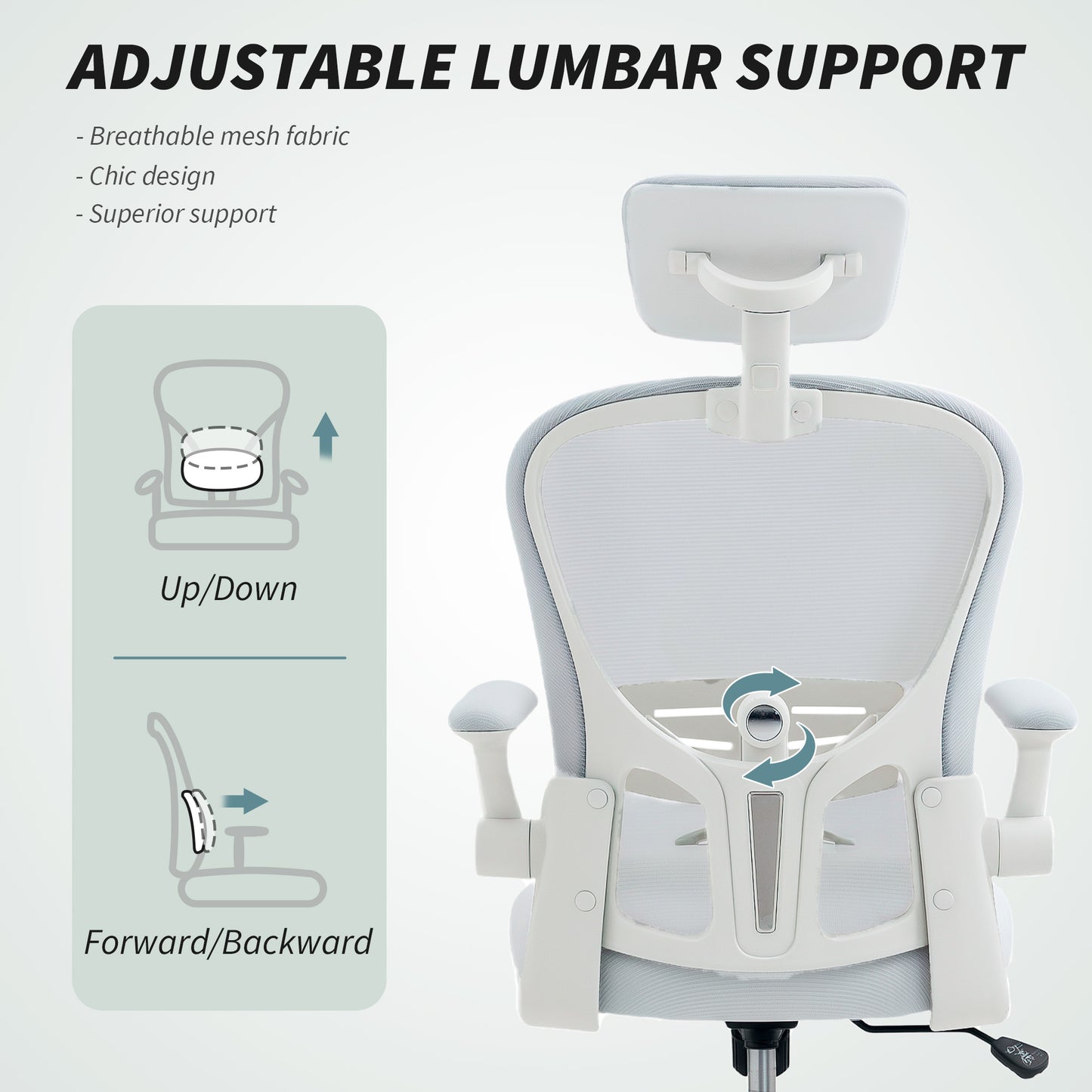 Chaise de bureau ergonomique avec support lombaire 4D