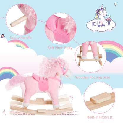 Cheval à bascule en peluche avec sons réalistes