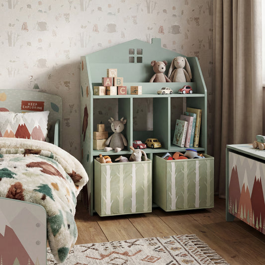 Bibliothèque pour enfants avec rangement et tiroirs