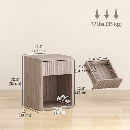 Tables de chevet modernes avec tiroir cannelé — ensemble de 2