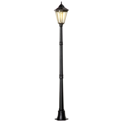 Lampadaire Solaire Outsunny 196cm Détecteur Mouvement Extérieur Noir