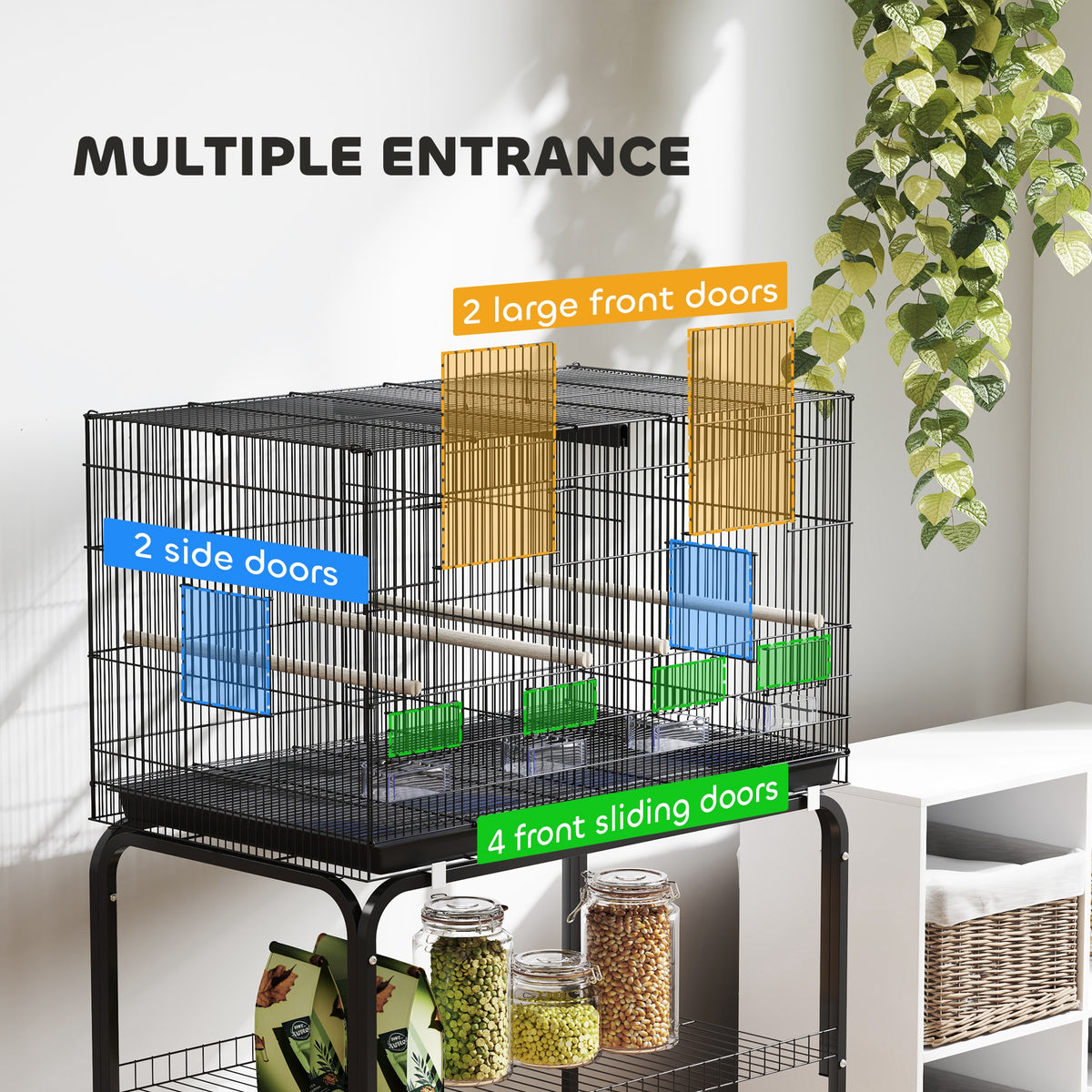 Grande cage à oiseaux pour perruches avec séparateur