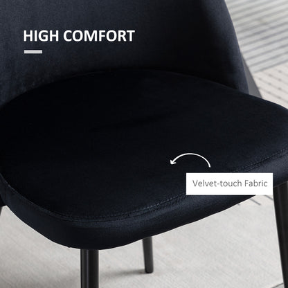 Chaises salle manger dossier mi-hauteur velours ensemble 2