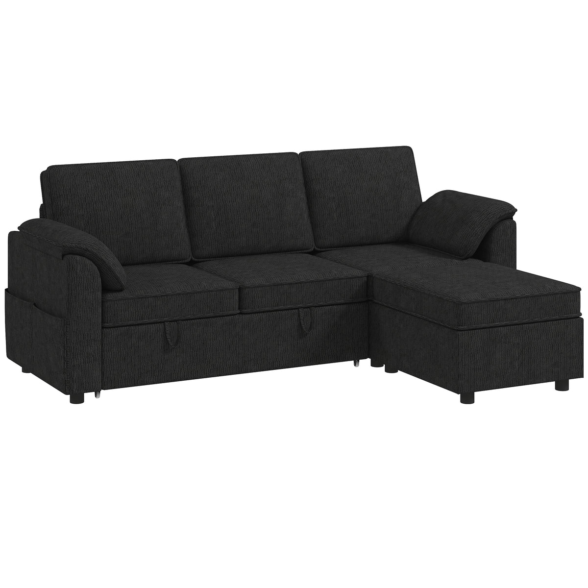 Divan-lit sectionnel réversible avec rangement
