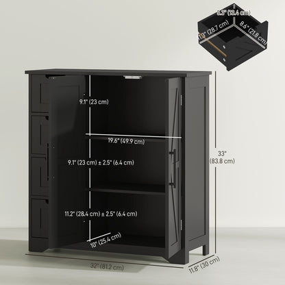 Armoire de salle de bain style fermette avec tiroirs